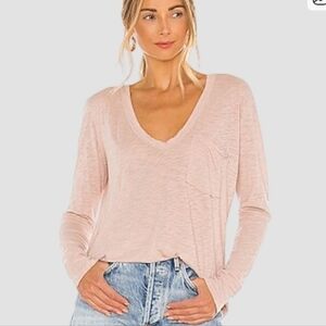 Free People We The Free Betty V Neck Long Sleeve Shirt